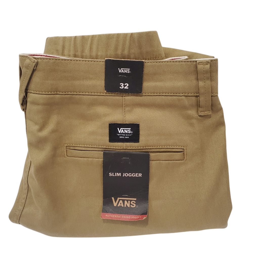 New Vans Slim Jogger Pants Men's Size 32 NWT Brown Tan VANS
